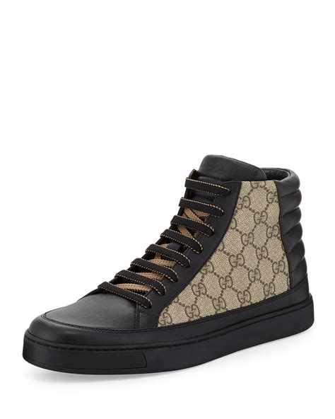 men's gucci high cut shoe|Gucci high top sneakers beige.